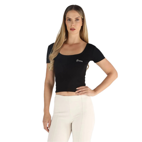 Guess Γυναικεία κοντομάνικη μπλούζα Lavinia Rib Top